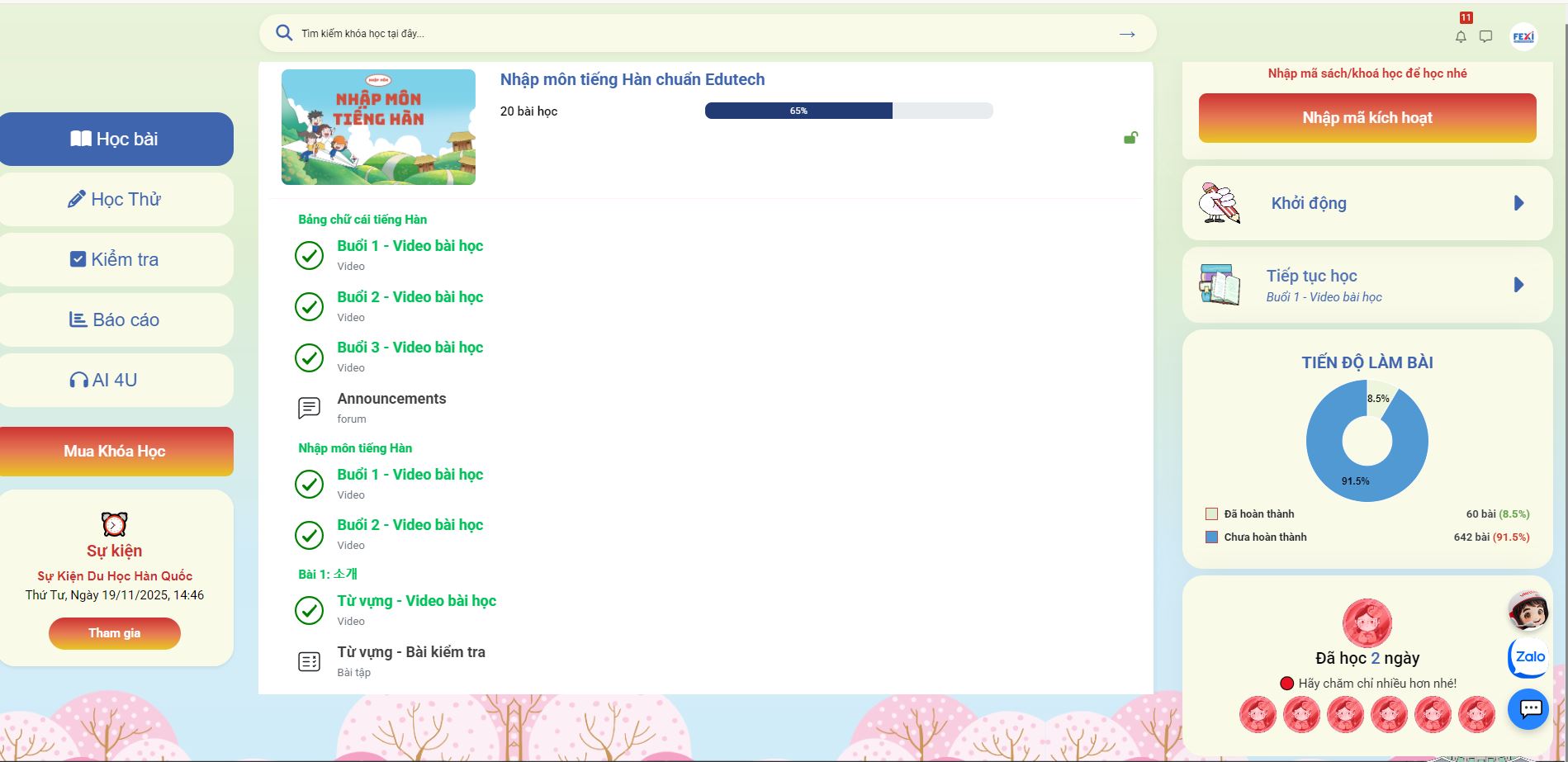 20 Bài học nhập môn tiếng Hàn